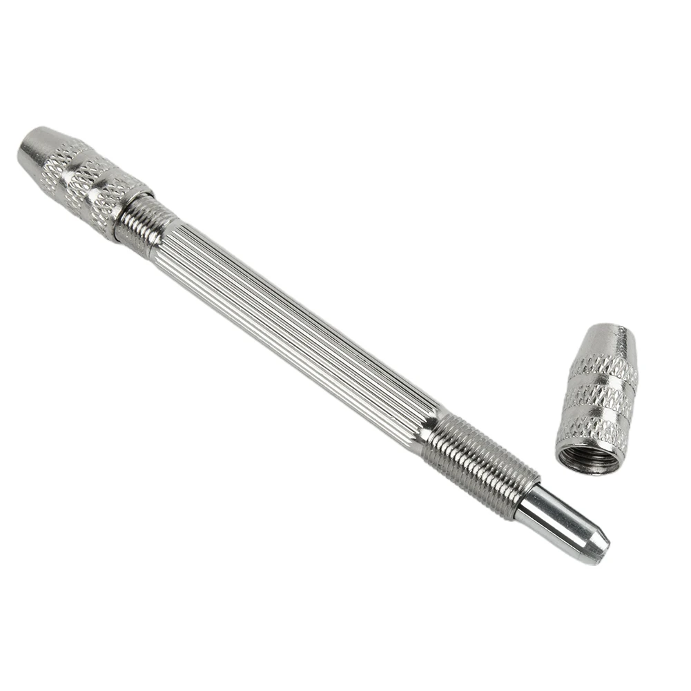 Para ferramentas manuais rotativas em miniatura, ferramentas elétricas, mandril de broca manual, ferramentas de joias, prata 105mm, cabeça dupla, material de liga de alumínio