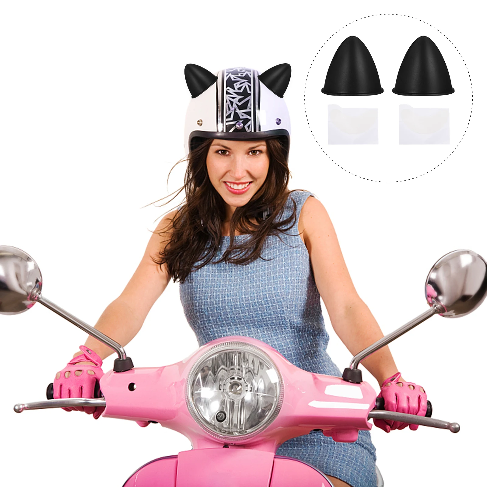 

2pcs Cat Ears Decoration for TPU Material Motorcycle Bike Riding Accessories Helmets Ornament Ornament