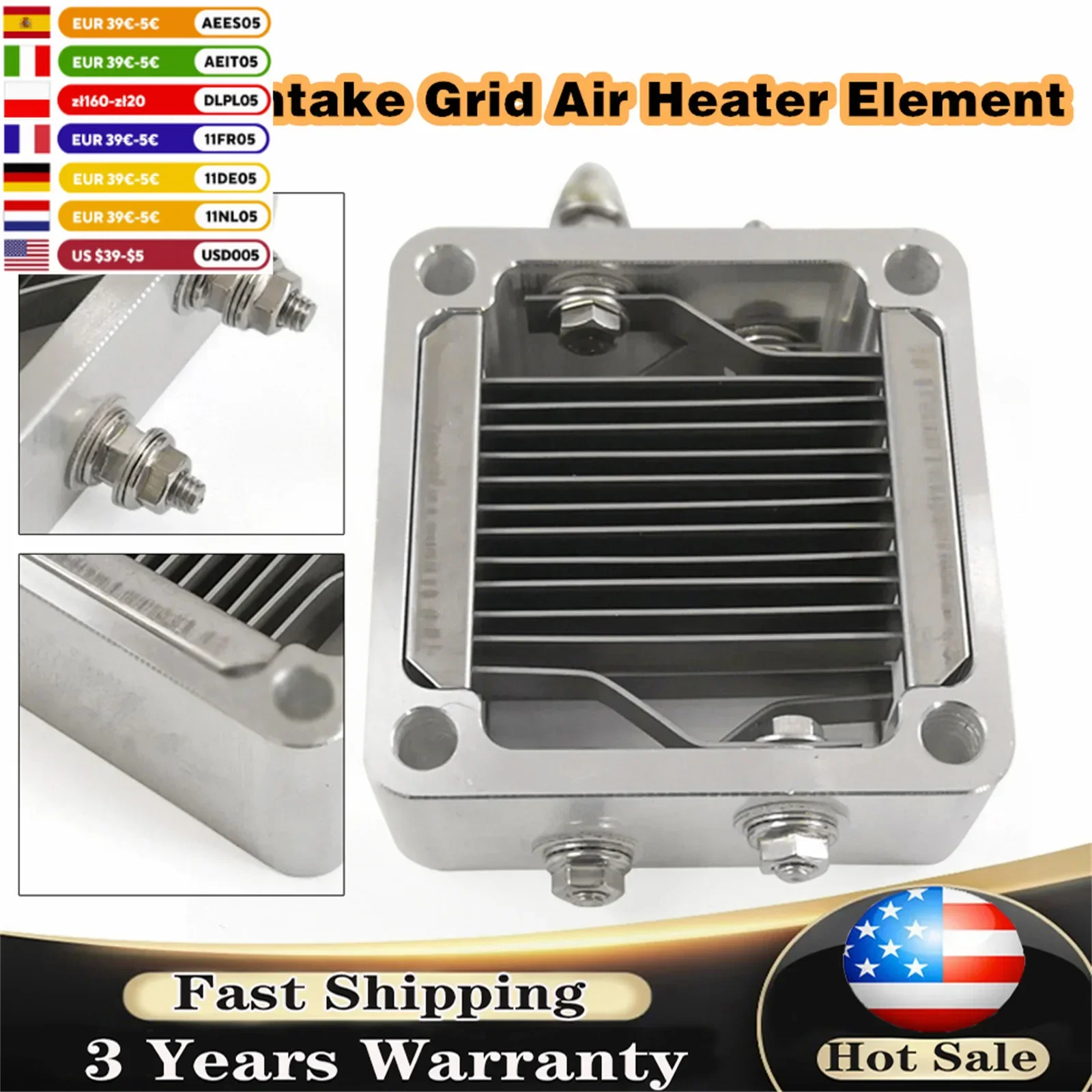 24V 2.2KW For Dodge Cummins 5.9L Turbo 6B 5.9 Engine Air Intake Heater Grid Heater Element 78mm*80mm Car Accessory