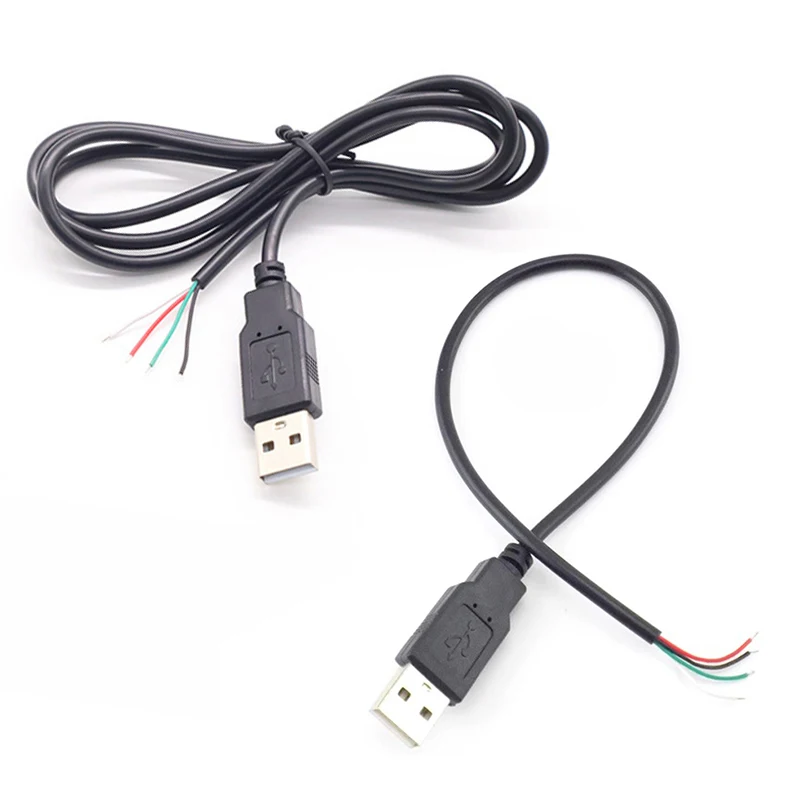 

5V USB 2.0 4 Pin 4 Wire diy usb Male Jack Connector Cable Power Charge Extension Cable Cord 0.3m/1m Connector Adapter