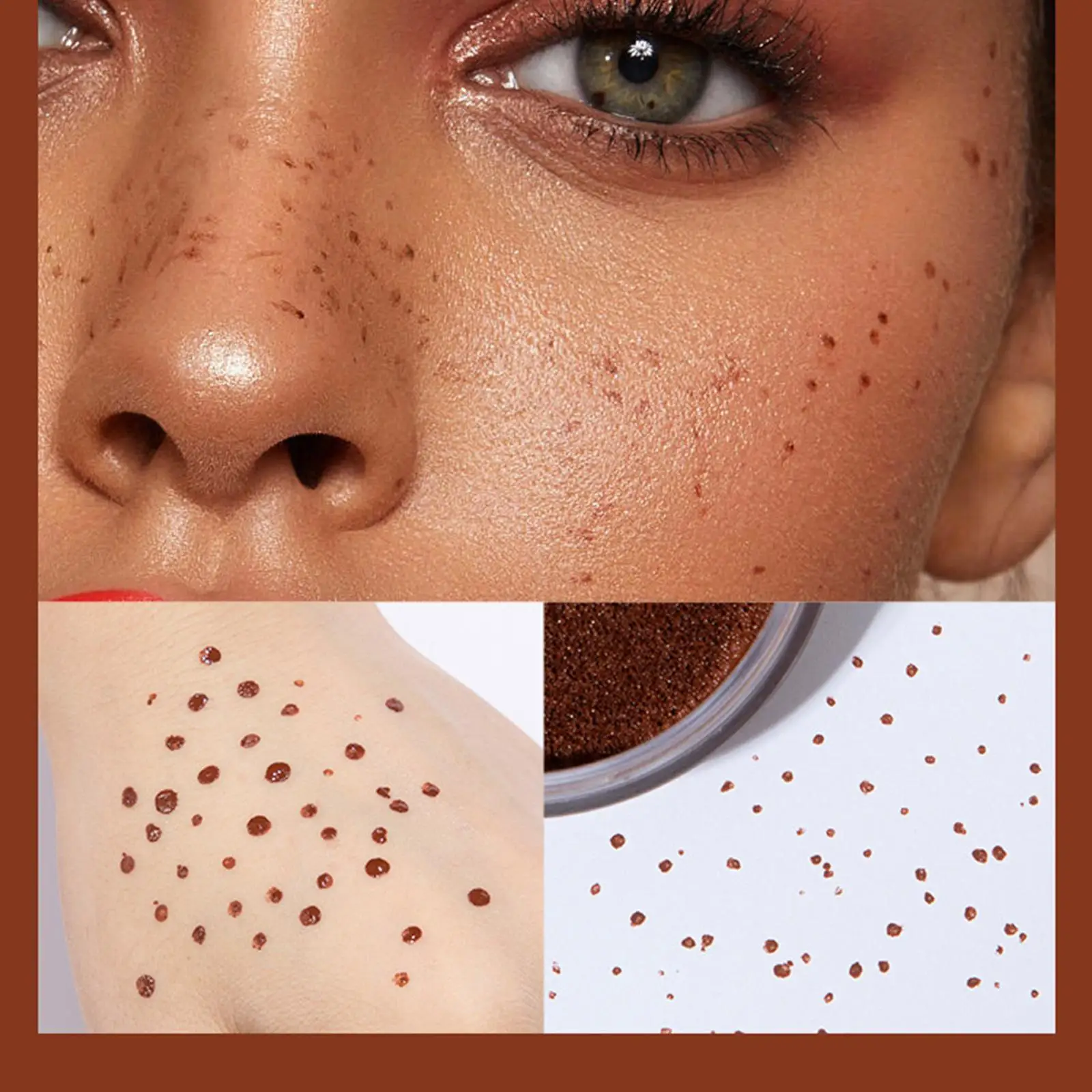 Face Freckles Stamp com Almofada de Ar, Secagem Rápida, Impermeável, De Longa Duração, Natural Freckle, Dot Spot, Auxiliary Makeup Tool