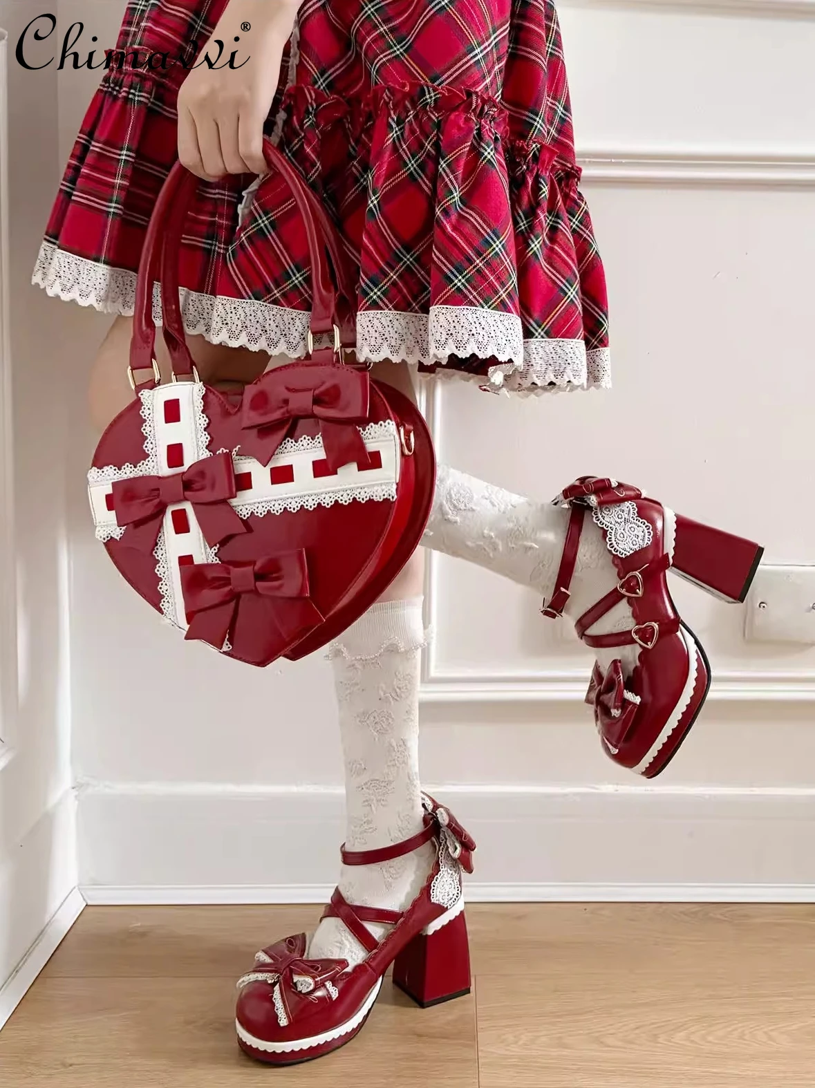 Sweet Princess Lolita Handbag 2026 New Cute Girl Bow Lace Patchwork Heart Bag Crossbody Bag Elegant Womens Cosmetic Bags