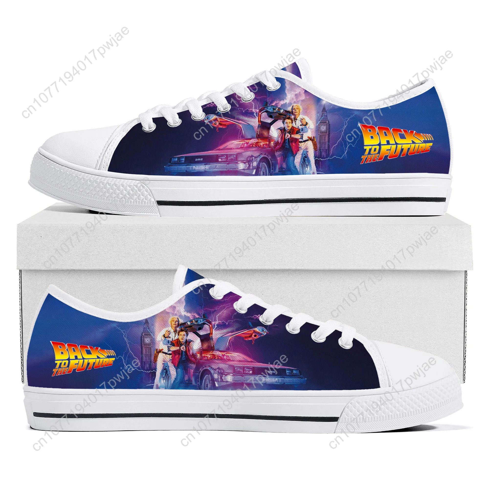 العودة إلى المستقبل أفلام الخيال العلمي منخفضة أعلى أحذية رياضية مسطحة خفيفة الوزن للرجال والنساء من القماش الكاجوال