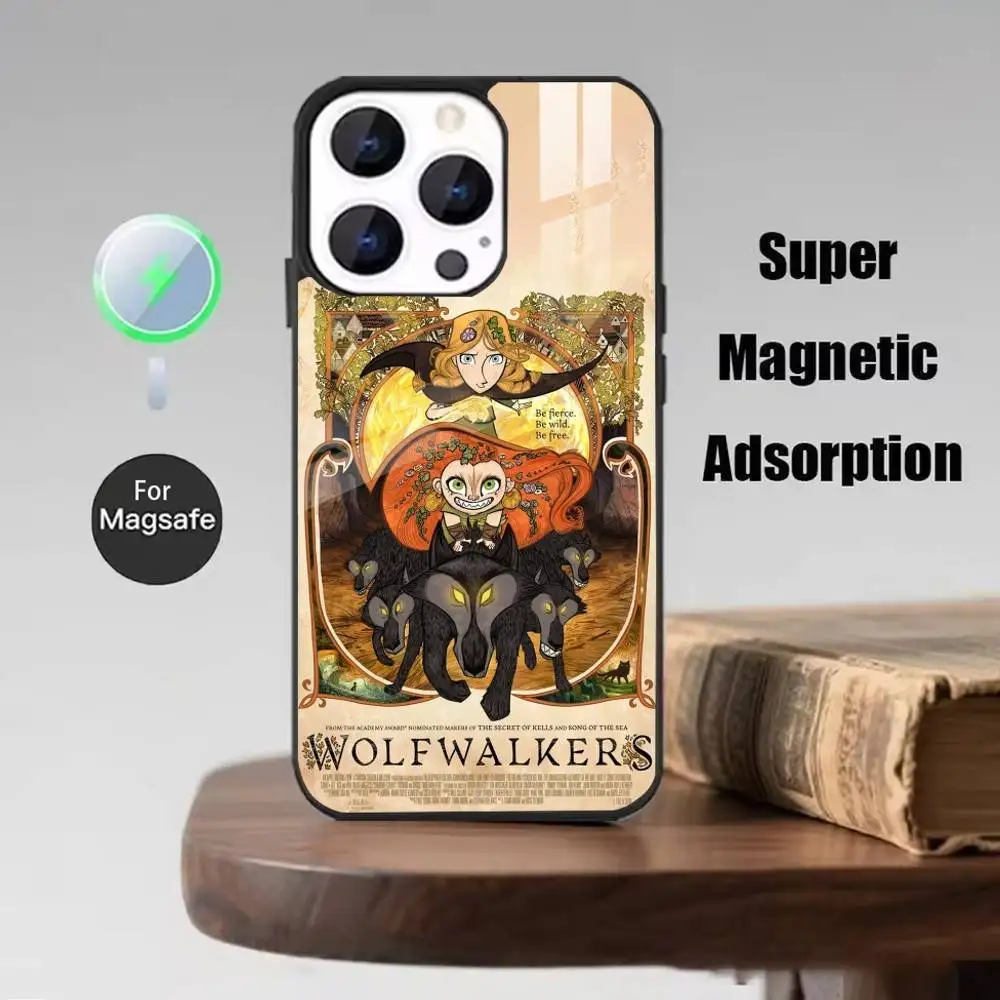 حافظة هاتف Wolfwalkers لهاتف iPhone 17,16,15,14,13,12,Plus,Pro,Max للشحن اللاسلكي المغناطيسي Magsafe