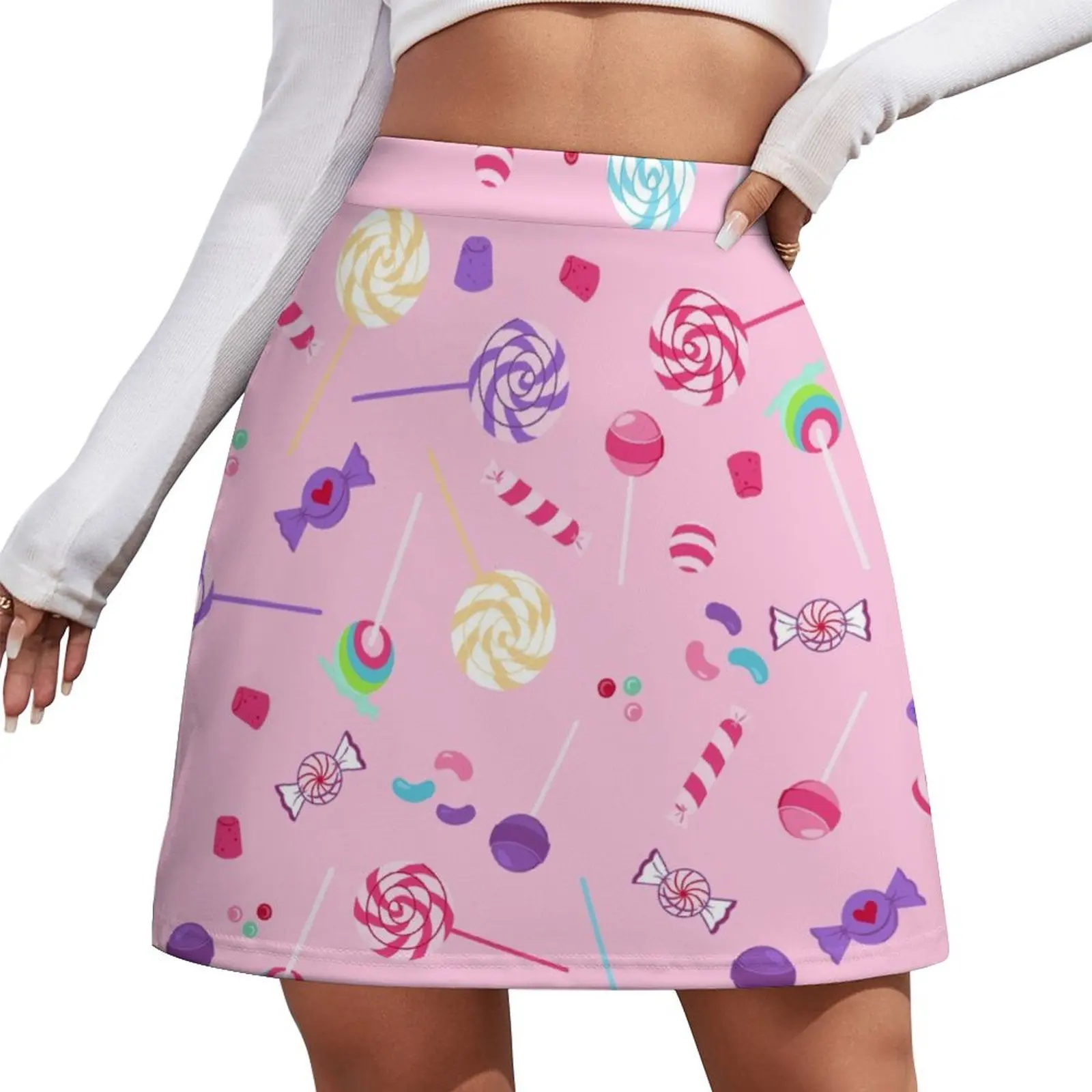 Lollypops and Gumdrops Candy Land Mini Skirt womens skirts skirts for womens Mini Skirt