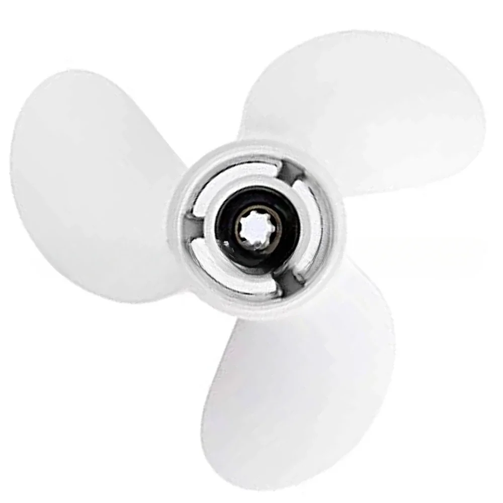 6G1-45943-00-EL Boat Propeller 8 1/2x7 1/2-N For Yamaha Outboard Engine 6HP 8HP Aluminum Alloy White 3 Blades RH 7 Tooth Spline