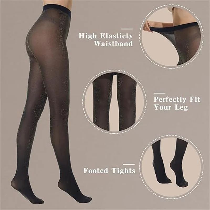 تألق الفضة سلك جوارب طويلة جوارب النساء رقيقة جدا واضح عالية المرونة بريق مشرق الجوارب ضئيلة الفخذ اللباس الداخلي الجوارب #2