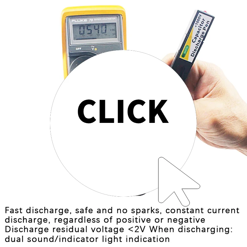 قلم تفريغ مكثف 1000 فولت، أداة تفريغ سريع الجهد العالي، قلم تفريغ إصلاح إلكتروني رقمي #1