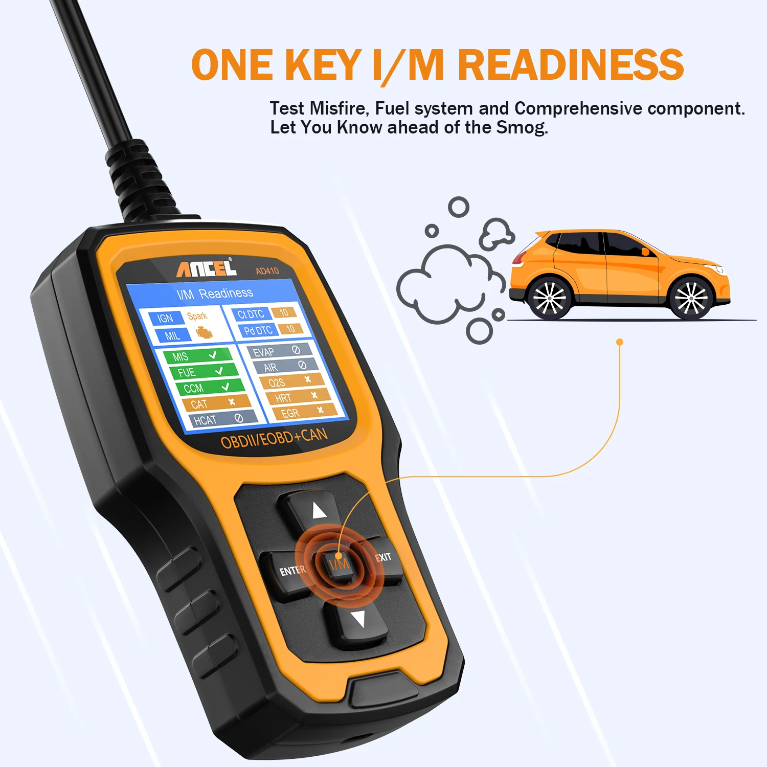 Ancel AD410 OBD2 Scanner Code Reader Car Diagnostic Scan Tool Check Engine Fault Light Emission Analyzer ODB OBD 2 Scan Tool