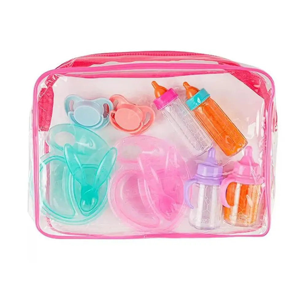 Magic Disappearing Baby Bottle Toy Set, Realistic Doll Feeding Accessories with Pacifier Juice Bottle Spoon, Pretend Play