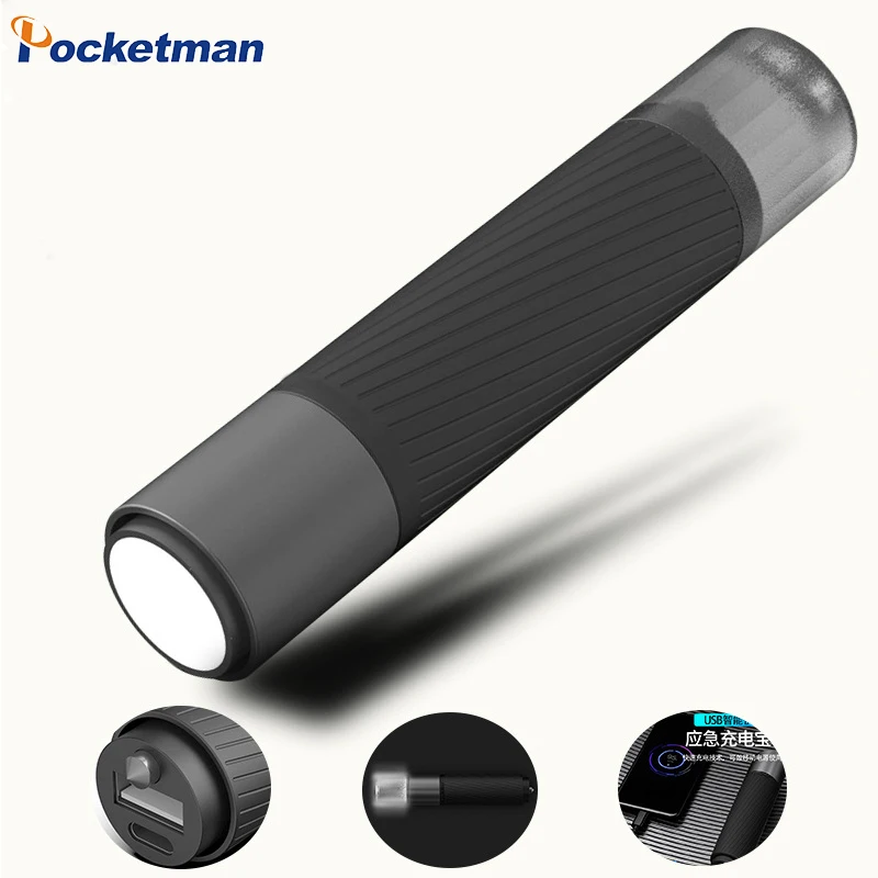LED Flashlight Built-in Battery Powered Flashlights USB Rechargeable 4 Modes High Lumens Torch for Camping Hiking Emergency