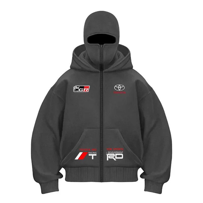 

Мужская ветрозащитная двухслойная спортивная куртка-худи Toyota с молнией для активного отдыха, бега и велоспорта