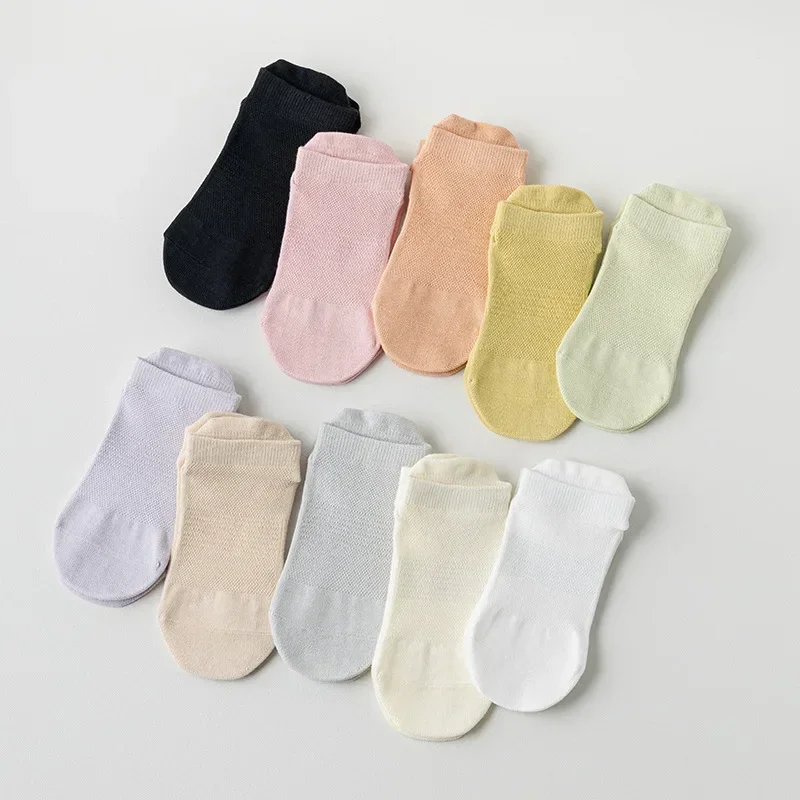 Professional Yoga Socks Women Hollow Out Mesh Thin Breathable Dance Sports Socks Solid Color Silicone Non-slip Pilates Socks Sox