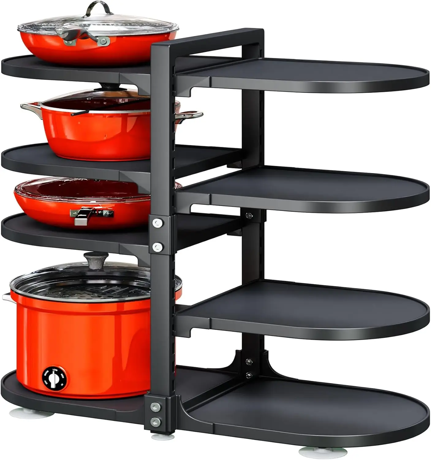 Pot and Pan Organizer for Cabinet Cabinet Pan Organizer Rack Heavy Duty Pot Rack Storage Snap-on Pot Pan Organizer