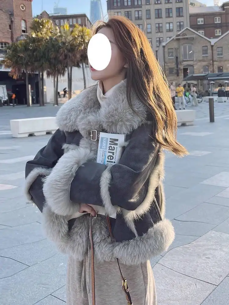 

Женское пальто из искусственного меха, осень-зима 202, новое женское пальто из искусственной овчины, куртка из искусственного меха, экологически чистая хлопковая куртка из меха