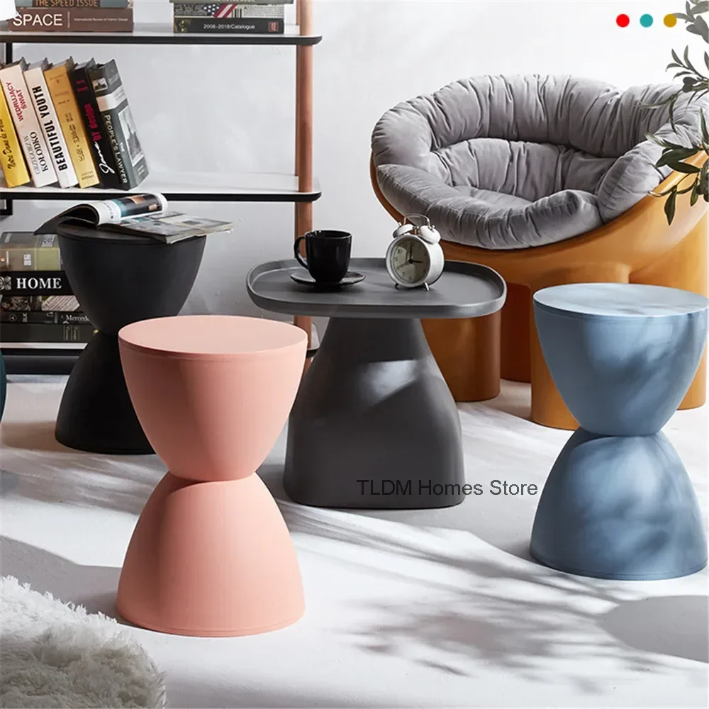 Nordic Living Room Round Modern Casual Simple Thickened Household Low Stool Prince Stool Creative Shoe hourglass apartment BBQ