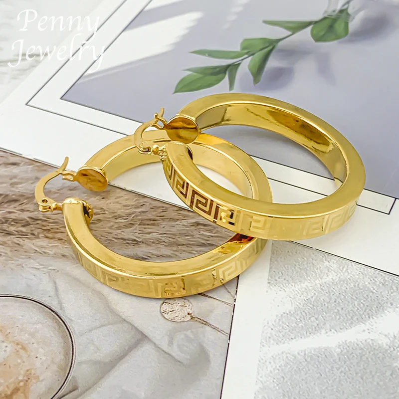 أقراط دائرية من النحاس الأصلي مطلية بالذهب عيار 18 قيراط للنساء حلق دائري هدايا حفلات الزفاف مجموعات مجوهرات إيطالية أفريقية