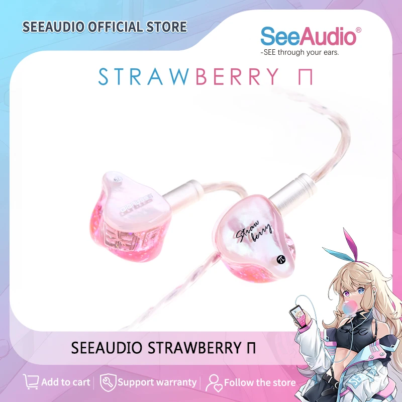 SeeAudio Strawberry PI 6BA Driver Unit HiFi In Ear Monitors Wired  Earphone Detachable 2Pin Cable Music Vocal Audiophile IEM