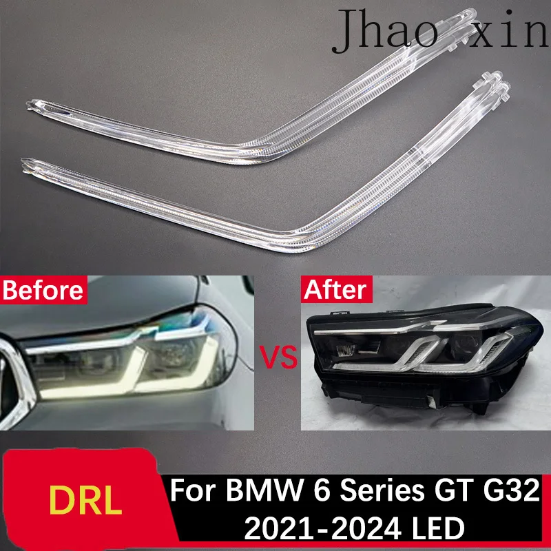 

Car Headlights DRL Light Guide Strip Suitable for BMW 6 Series GT G32 2021-2024 LCI LED Angel Eye White Lights Ballast Lamp Tube