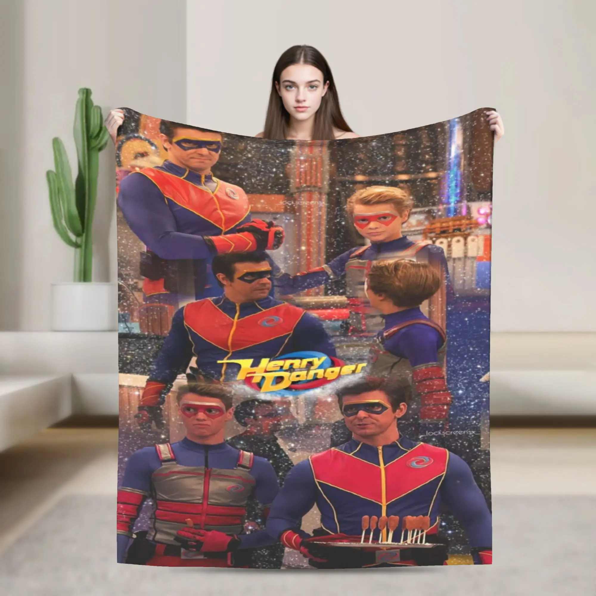 New Arrival Captain Henry And Kid Danger  Blanket Super Soft Flannel  Cozy Throw Blankets Machine Washable
