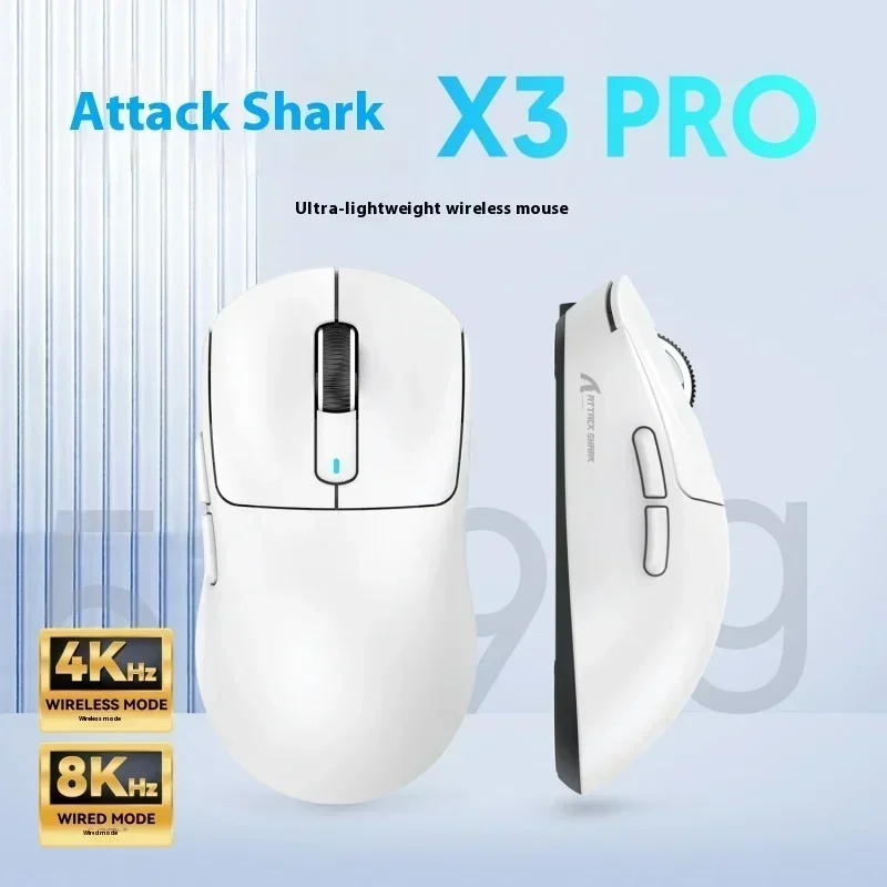 Attack Shark X3 mouse para jogos Bluetooth de três modos e-sports 4K programação macro leve Black Mamba micro-movimento PAW3395