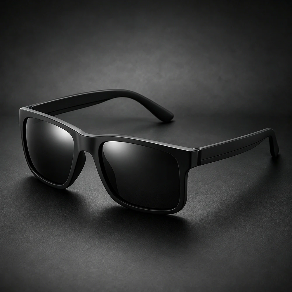 Matte Schwarze Rahmen Polarisierte Sonnenbrille für Herren Quadratisch UV400 Fahrbrille Outdoor-Sport Sonnenbrille – Detail 10