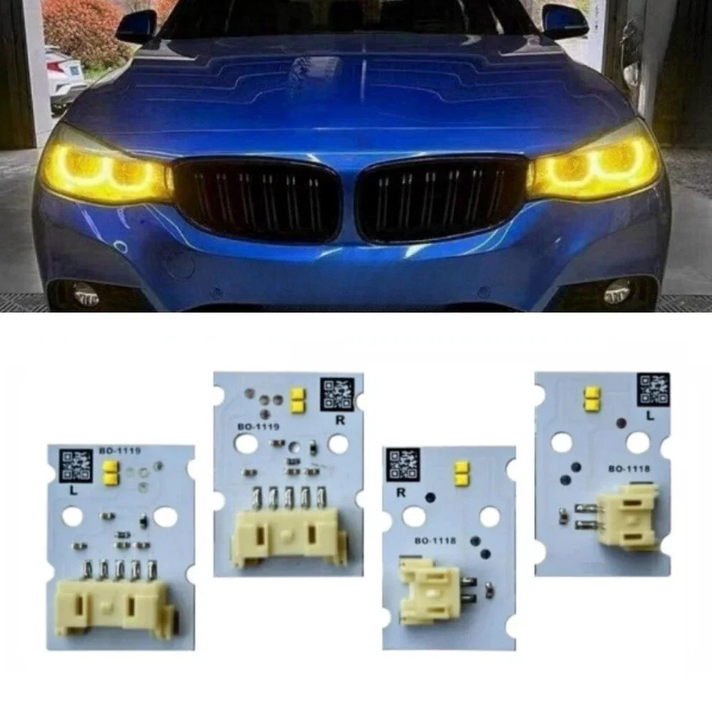 لوحات LED عين الملاك الصفراء DLR لسيارات BMW 3 Series F34 GT 2015 2016 2017 2018 2019 ضوء النهار الجري 63117470425 63117470426