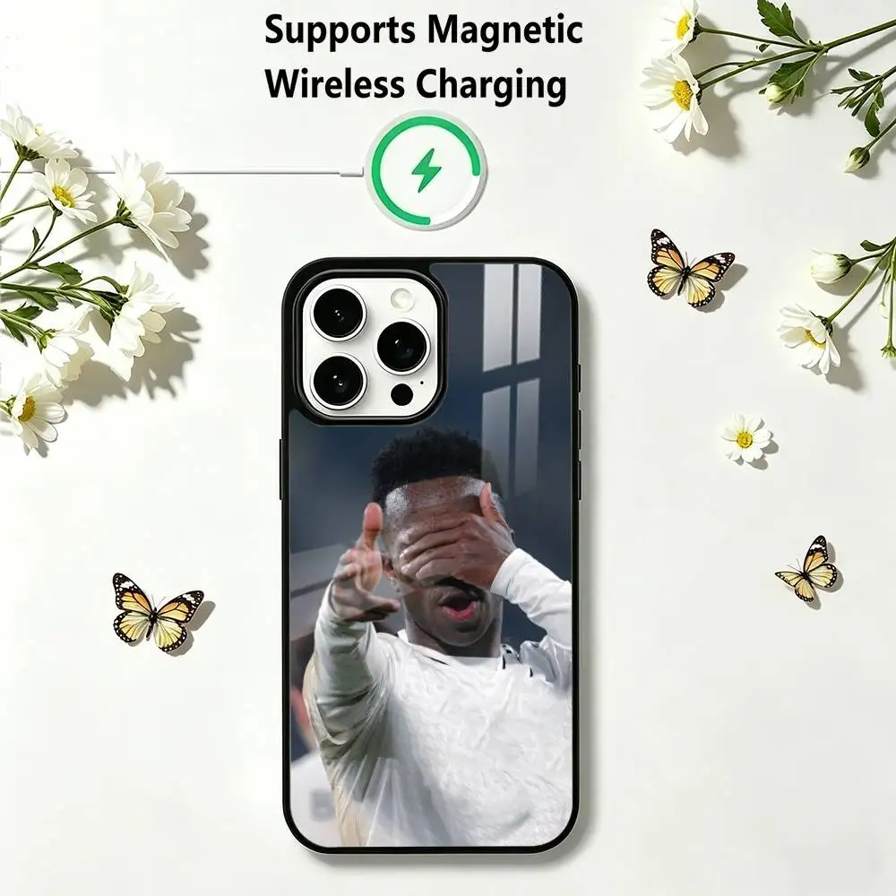 Vinicius-S J-Junior Football Sport Phone Case For iPhone17,16,15,14,13,12,11 Plus,Pro Compatible with magnetic wireless charging