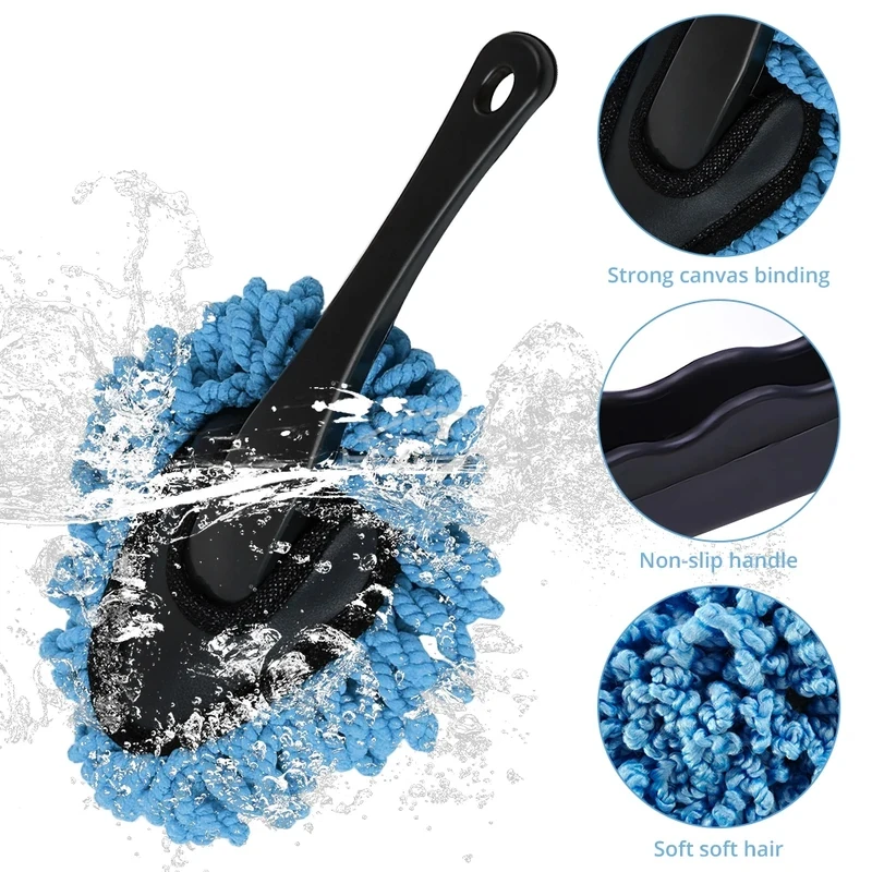 Cepillo de limpieza para coche, cepillo suave para eliminar el polvo, mini cepillo de cerdas, cepillo de nanofibra para limpieza del interior del coche.