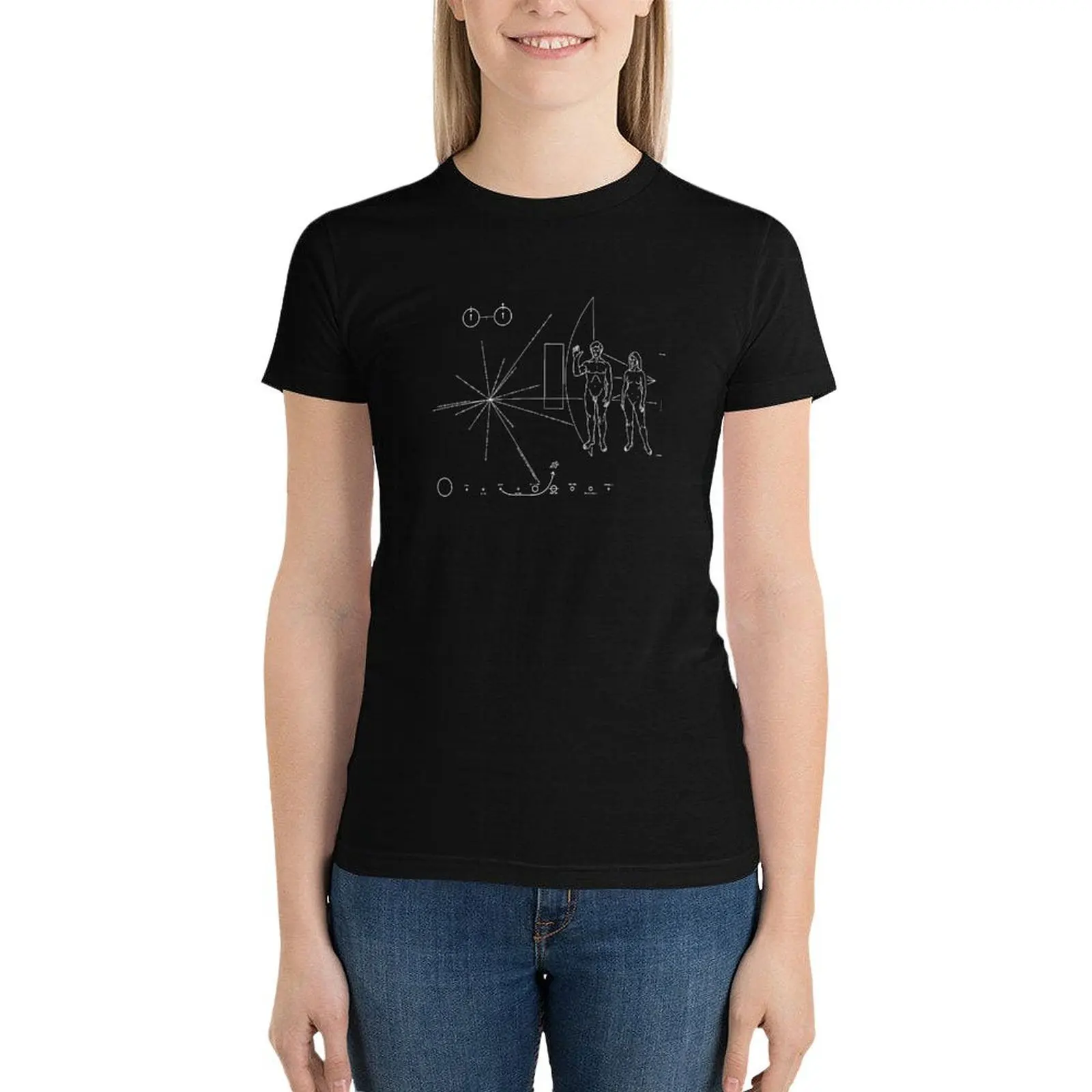 

Pioneer Plaque T-Shirt Short sleeve tee aesthetic clothes cute clothes oversized Women's cotton t-shirt