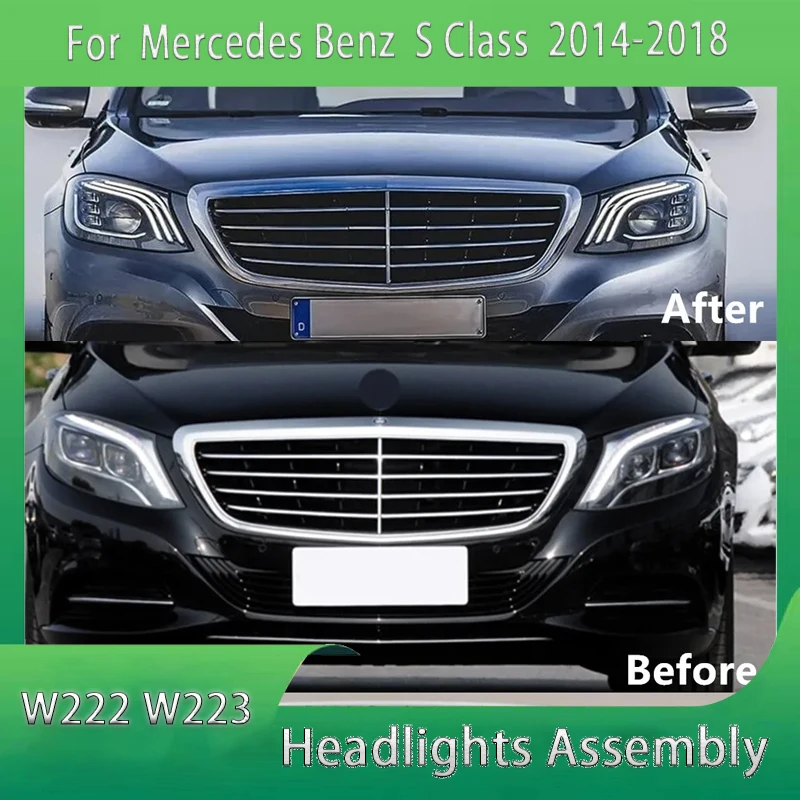 

Фара для Benz S CLASS W222 W223 Светодиодные фары 2014-2018 Фара для стайлинга автомобилей DRL Сигнальные линзы проектора Автоаксессуары