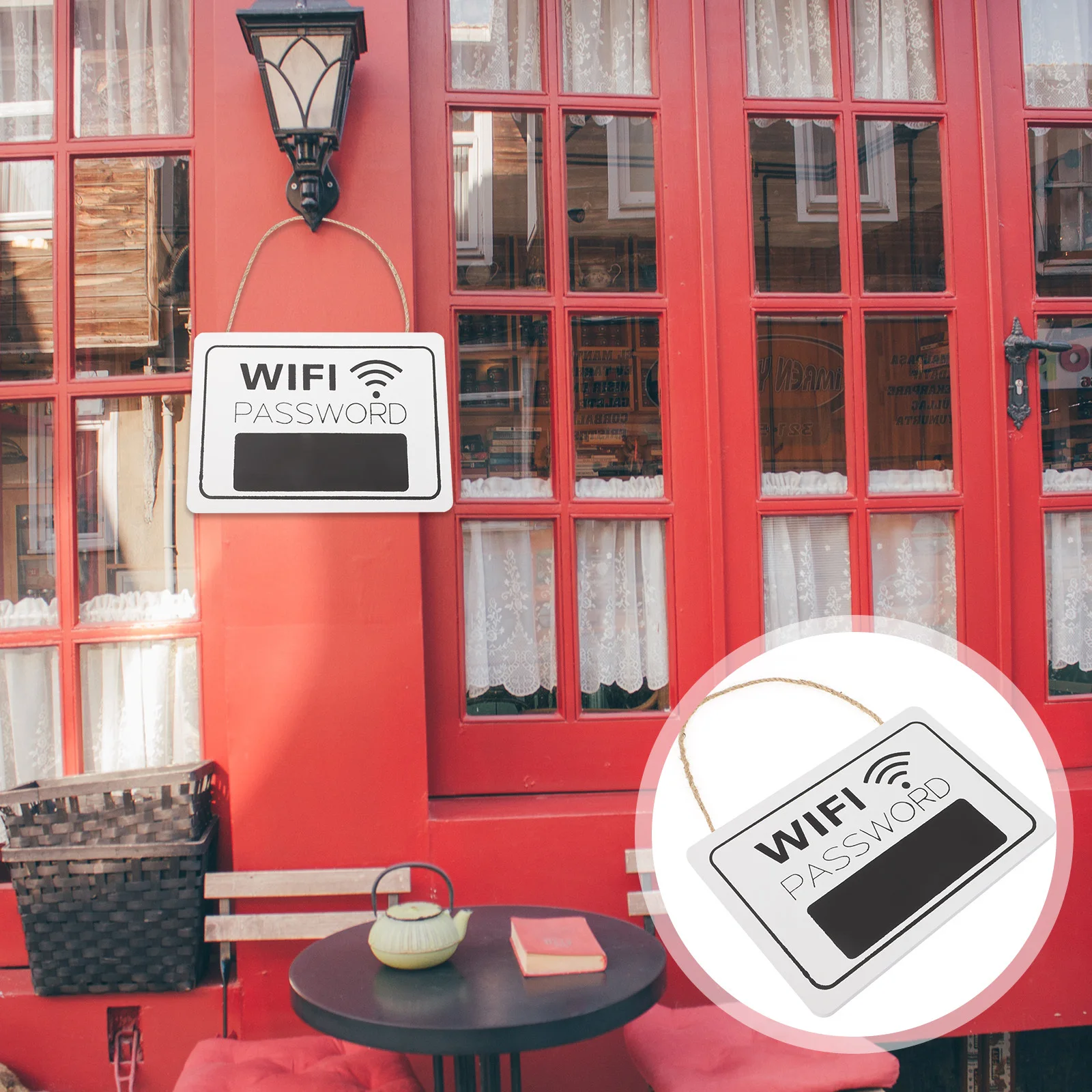 

Stylish WiFi Password Board for Home Business - Hanging Wall WiFi Sign Compatible with Marker Writing Ideal for Cafe Shop Office