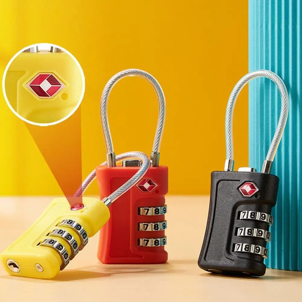 TSA Customs Code Lock for Travel Luggage Password Changeable Lock Contrast Color Design Padlock 3 Digit Combination Lock