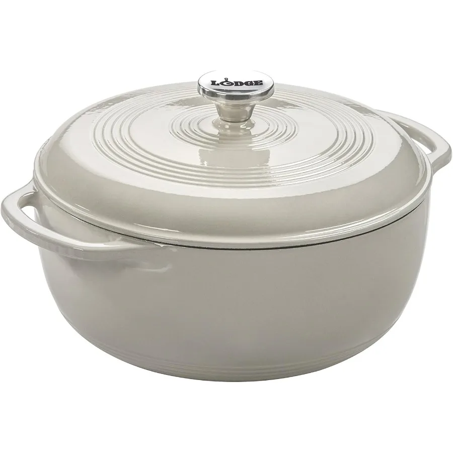 

3 Quart Enameled Cast Iron Dutch Oven with Lid Dual Handles Oven Safe up to 500 F or on Stovetop Use to Marinate Cook Bake Refr