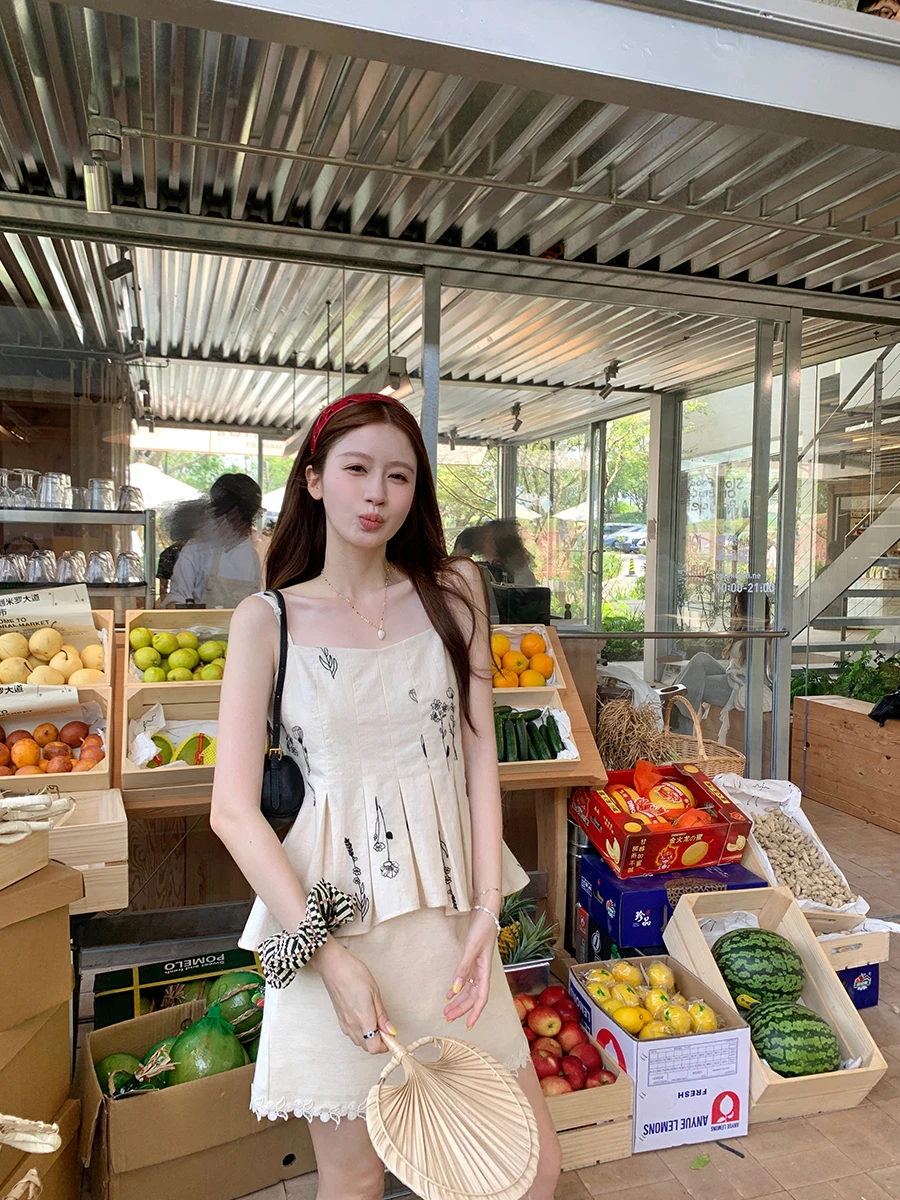 

YANUOYU летний вечерний хлопковый льняной топ с завязками на талии Ele Small irt женский облегающий жилет топ