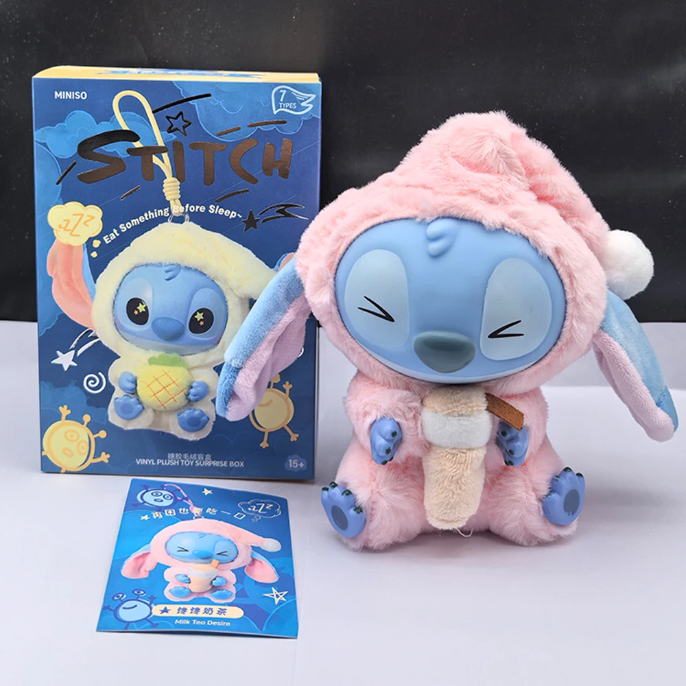 2025hot Stitch Mangiare qualcosa di prima del sonno Serie Scatola cieca Peluche Giocattoli in vinile Bambola carina Labu V3 Scatola misteriosa Borsa Ciondolo Decor Regalo
