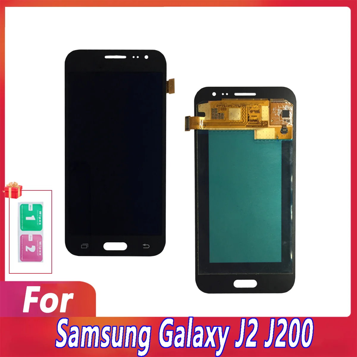 Testado oled j2 lcd para samsung galaxy j2 j200 display lcd digitador da tela de toque para samsung j200 lcd montagem peças reposição
