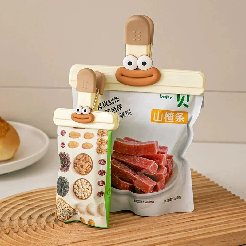 1pcs Food Seal Clamp Easy Cute Sausage Lip Snack Bag Open and Close Food Bag Clamp, Food Packaging Kitchen Clamp