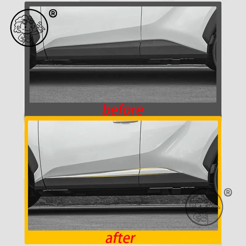 For Toyota RAV4 XA60 6TH 2026 2027 Car Side Door Body Trim Stainless steel Chrome Bright Trim Modification Accessories