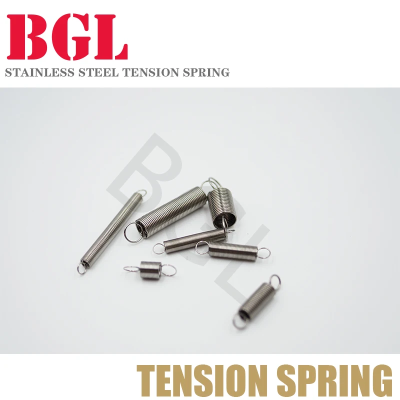 5pcs/Lot 1.2mm Stainless Steel Tension Spring with O hook extension spring free lengh 30-120mm