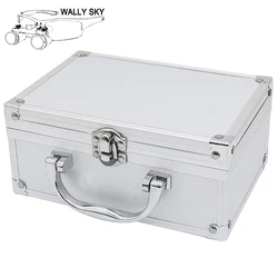 Aluminium Alloy Box Silver Color Suitcase for Glasses Dentist Surgical Loupe Eyeglasses Dental Binocular Magnifier with Lock