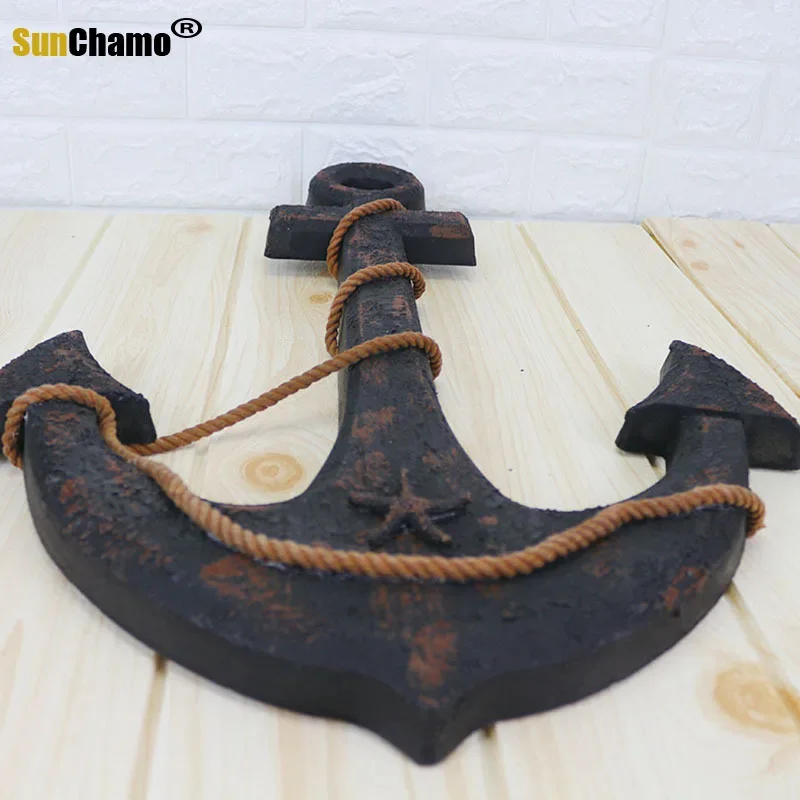 Wood Mediterranean Ship Wooden Rudder Helm Anchor Antique Home Decor Wall Decor Vintage Room Decoration Accessories