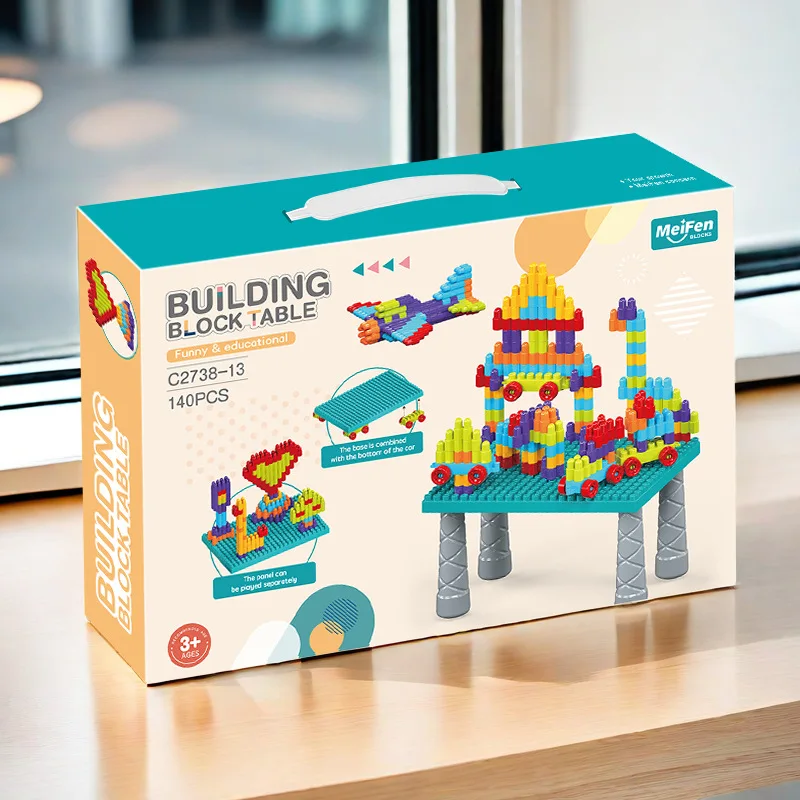 Rainbow Color DIY Pellet Building Blocks Game Table Kindergarten Baby Puzzle Toys Gift Set 521524