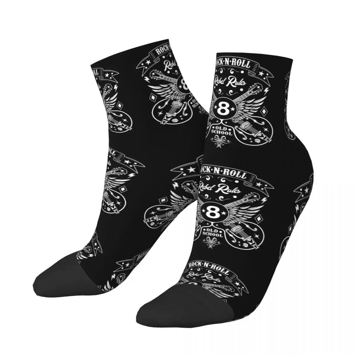 Cute Men's Rock Rockabilly Bikers Retro Vintage Rockers Dress Socks Unisex Warm Comfortable 3D Print Crew Socks