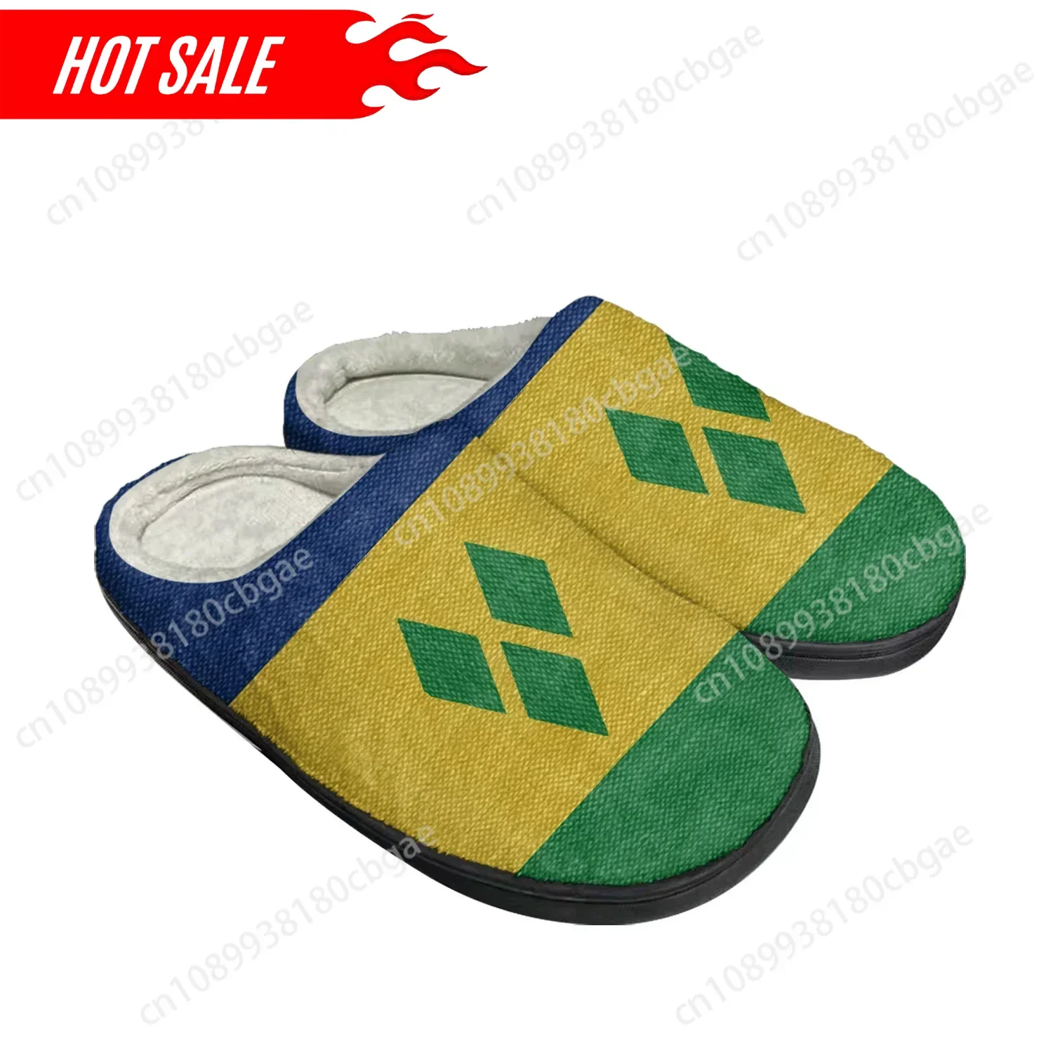 Saint Vincent and the Grenadines Flag Home Cotton Custom Slippers Mens Womens Sandals Bedroom Keep Warm Shoes Thermal Slipper
