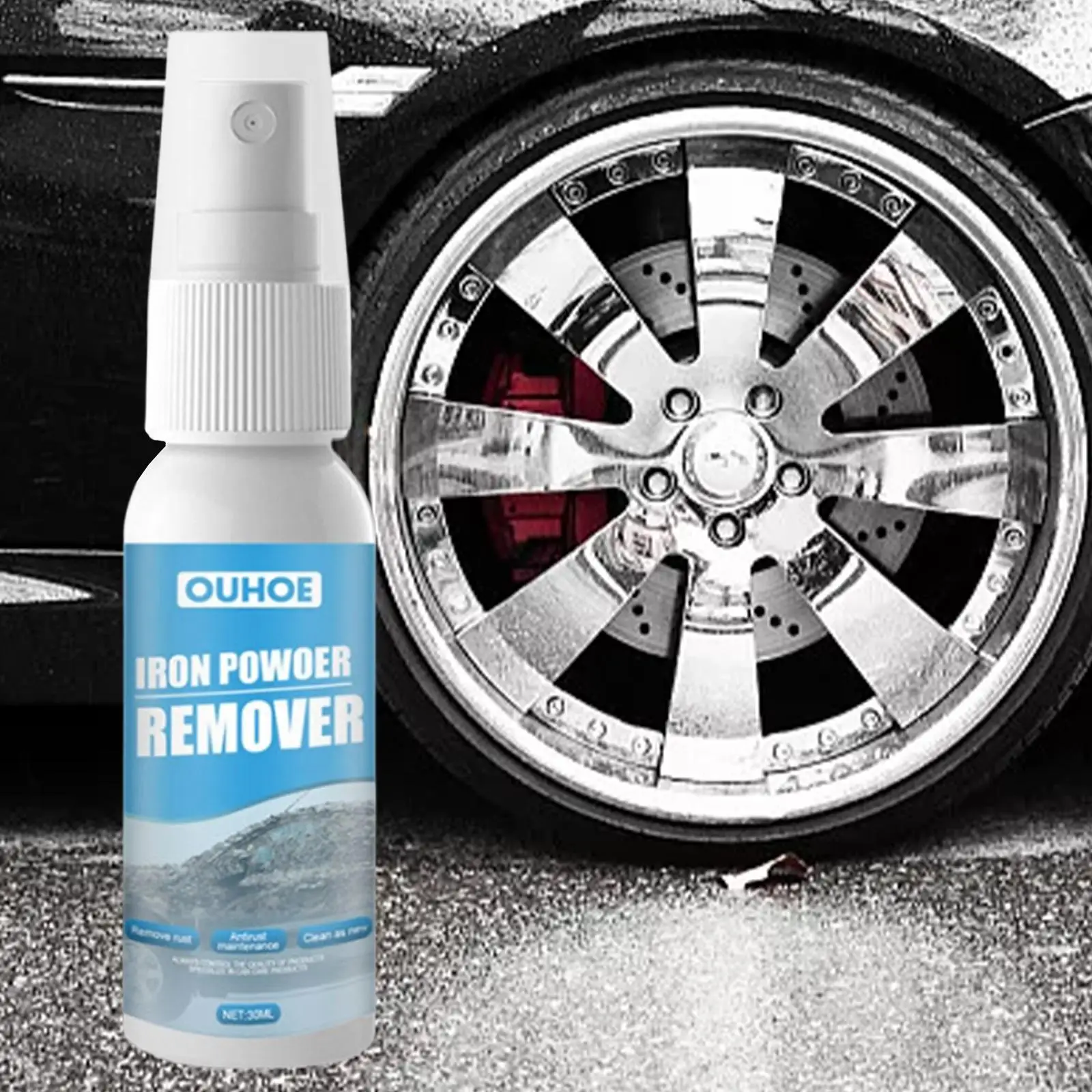 30/100ml Rust Remover Spray Maintenance Anti Rust Inhibitor Derusting Spray  for car wheel, Wheel Rim Brush Rust Cleaner Spray