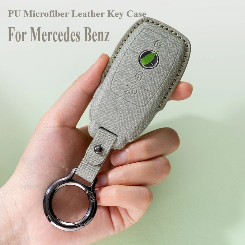 

PU Microfiber Leather Key Case Cover For Mercedes Benz E-Class E260 E300L GLA GLB C260 GLC 300L Protective Shell Car Accessories