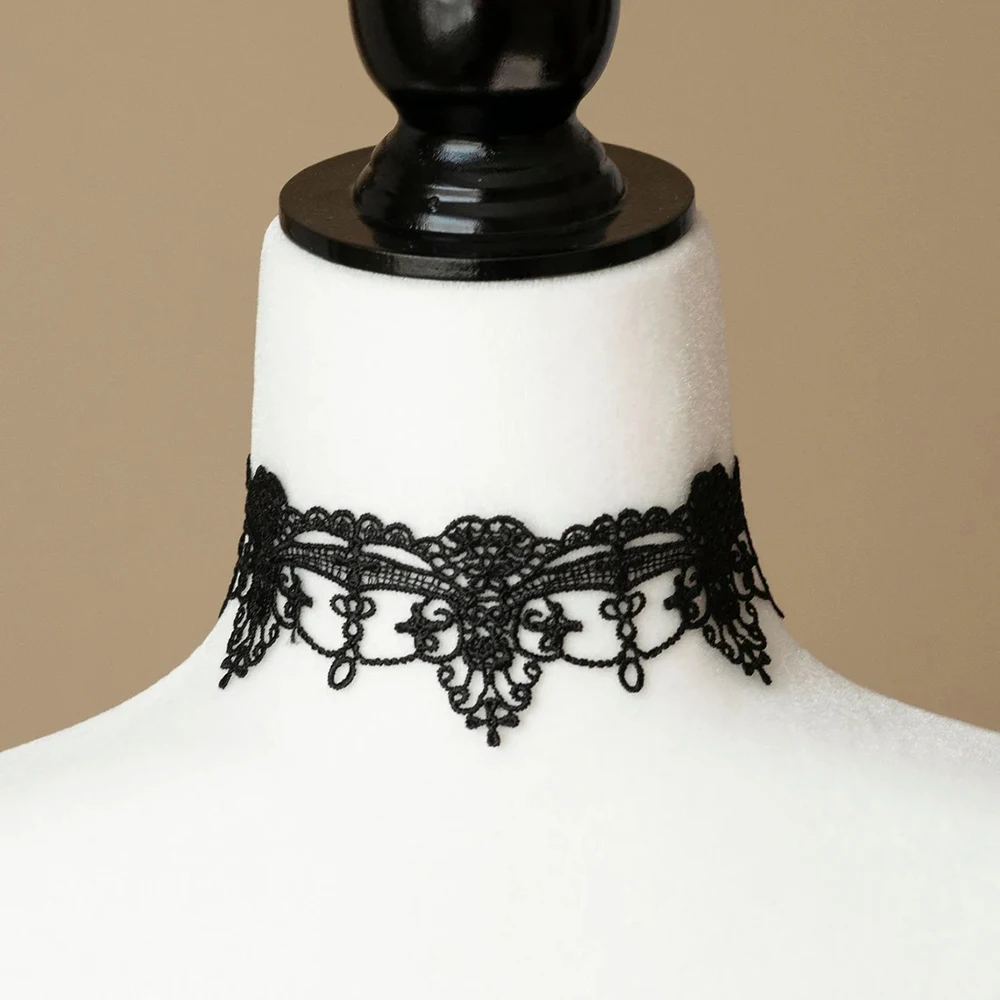 Summer Bohemia 2023 New Sexy Black Lace Choker For Woman Vintage Wedding Sparkling Choker Clavicle Chain