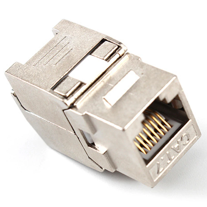 Toolless RJ45 Keystone Cat7 Cat6a Shielded FTP Zinc Alloy Module 10GB Network Keystone Jack Connector Adapter Cat7 Rj45