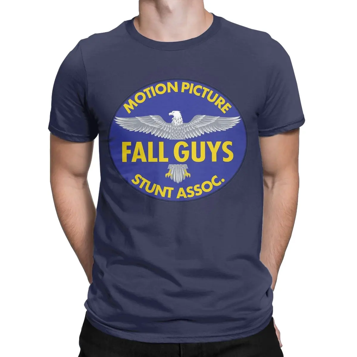 Men T-Shirt Fall Guy Stunt Association Funny Pure Cotton Tee Shirt Short Sleeve T Shirt Round Collar Clothing Plus Size